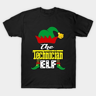 Christmas Technician Elf Family Funny Gift Pajama Christmas T-Shirt